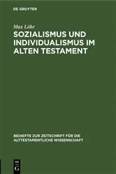 Book cover of Sozialismus und Individualismus im Alten Testament by Max Löhr