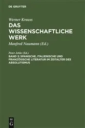 Book cover of Spanische, italienische und französische Literatur im Zeitalter des Absolutismus by Peter Jehle