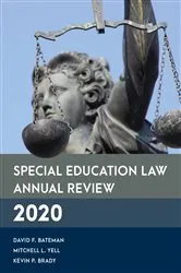 Book cover of Special Education Law Annual Review 2020 by David F. Bateman