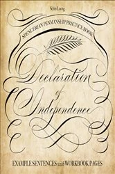 Book cover of Spencerian Penmanship Practice Book: The Declaration of Independence by Schin Loong