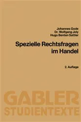 Book cover of Spezielle Rechtsfragen im Handel (2nd ed.) by Johannes Gode
