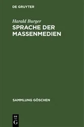 Book cover of Sprache der Massenmedien by Harald Burger