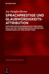 Book cover of Sprachprestige und Glaubwürdigkeitsattribution by Joy Steigler-Herms