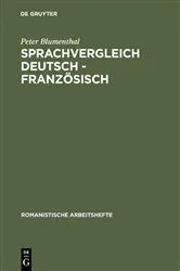 Book cover of Sprachvergleich Deutsch - Französisch (2nd ed.) by Peter Blumenthal