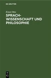 Book cover of Sprachwissenschaft und Philosophie by Ernst Otto