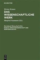 Book cover of Sprachwissenschaft und Wortgeschichte by Bernhard Henschel
