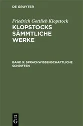 Book cover of Sprachwissenschaftliche Schriften by Friedrich Gottlieb Klopstock