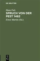 Book cover of Spruch von der Pest 1482 by Hans Folz