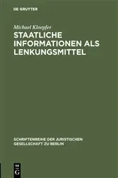 Book cover of Staatliche Informationen als Lenkungsmittel by Unknown