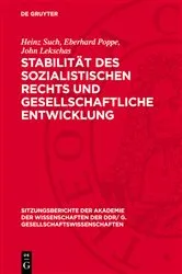 Book cover of Stabilität des sozialistischen Rechts und gesellschaftliche Entwicklung by Heinz Such