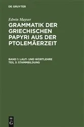 Book cover of Stammbildung by Edwin Mayser