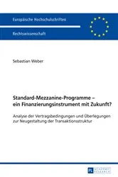 Book cover of Standard-Mezzanine-Programme – ein Finanzierungsinstrument mit Zukunft? by Sebastian Weber