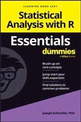 Book cover of Statistical Analysis with R Essentials For Dummies by Joseph Schmuller