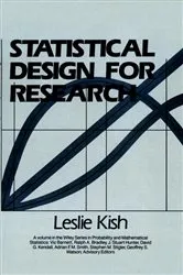 Book cover of Statistical Design for Research (99th ed.) by Leslie Kish