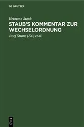 Book cover of Staub’s Kommentar zur Wechselordnung (11th ed.) by Hermann Staub