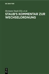 Book cover of Staub's Kommentar zur Wechselordnung (12th ed.) by Unknown
