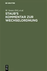 Book cover of Staub’s Kommentar zur Wechselordnung (6th ed.) by M. Stranz