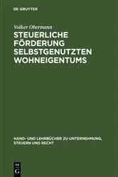 Book cover of Steuerliche Förderung selbstgenutzten Wohneigentums by Unknown