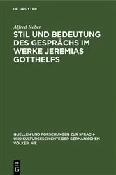 Book cover of Stil und Bedeutung des Gesprächs im Werke Jeremias Gotthelfs by Unknown