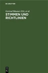 Book cover of Stimmen und Richtlinien by Gertrud Bäumer