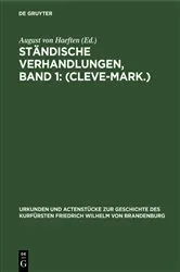 Book cover of Ständische Verhandlungen, Band 1: (Cleve-Mark.) by August von Haeften