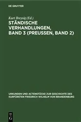 Book cover of Ständische Verhandlungen, Band 3 (Preußen, Band 2) by Kurt Breysig