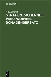 Book cover of Strafen. Sichernde Massnahmen. Schadensersatz by Unknown