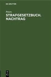 Book cover of Strafgesetzbuch. Nachtrag (20th ed.) by Peters