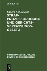 Book cover of Strafprozessordnung und Gerichtsverfassungsgesetz (22nd ed.) by Eduard Kohlrausch