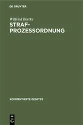 Book cover of Strafprozessordnung by Wilfried Bottke