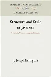 Book cover of Structure and Style in Javanese by J. Joseph Errington