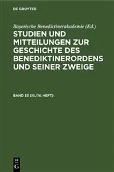 Book cover of Studien und Mitteilungen zur Geschichte des Benediktinerordens und seiner Zweige. Band 53 (III./IV. Heft) by Bayerische Benedictinerakademie