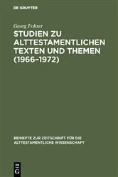 Book cover of Studien zu alttestamentlichen Texten und Themen (1966–1972) by Georg Fohrer