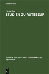 Book cover of Studien zu Rutebeuf by Unknown