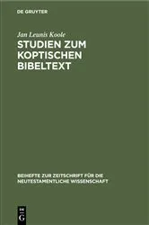 Book cover of Studien zum koptischen Bibeltext by Jan Leunis Koole