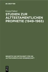 Book cover of Studien zur alttestamentlichen Prophetie (1949–1965) by Georg Fohrer