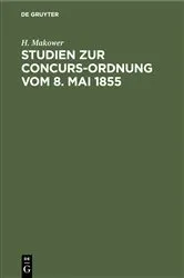 Book cover of Studien zur Concurs-Ordnung vom 8. Mai 1855 by Unknown