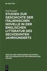 Book cover of Studien zur Geschichte der italienischen Novelle in der englischen Litteratur des sechzehnten Jahrhunderts by Emil Koeppel