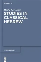 Book cover of Studies in Classical Hebrew by Moshe Bar-Asher