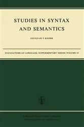 Book cover of Studies in Syntax and Semantics by F. Kiefer