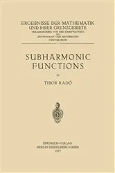 Book cover of Subharmonic Functions by Tibor Radó