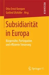 Book cover of Subsidiarität in Europa by Otto Ernst Kempen