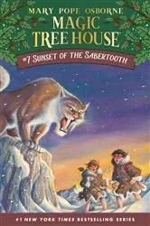 Book cover of Sunset of the Sabertooth by Mary Pope Osborne
