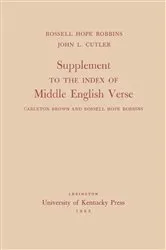 Book cover of Supplement to the Index of Middle English Verse by Rossell Hope Robbins