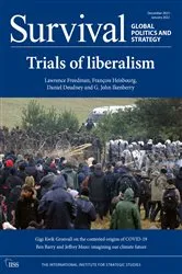 Book cover of Survival December 2021-January 2022: Trials of Liberalism by The International Institute for Strategic Studies (IISS)