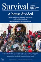 Book cover of Survival February–March 2021: A House Divided by The International Institute for Strategic Studies (IISS)