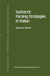 Book cover of Syntactic Parsing Strategies in Italian by M. de Vincenzi