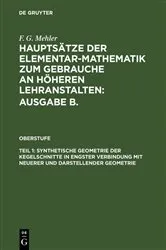 Book cover of Synthetische Geometrie der Kegelschnitte in engster Verbindung mit neuerer und darstellender Geometrie by A. Schulte-Tiggs