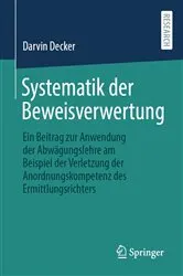 Book cover of Systematik der Beweisverwertung by Darvin Decker