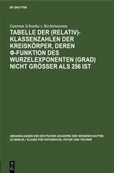 Book cover of Tabelle der (Relativ)-Klassenzahlen der Kreiskörper, deren φ-Funktion des Wurzelexponenten (Grad) nicht größer als 256 ist by Guntram Schrutka v. Rechtenstamm